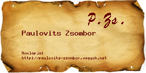 Paulovits Zsombor névjegykártya